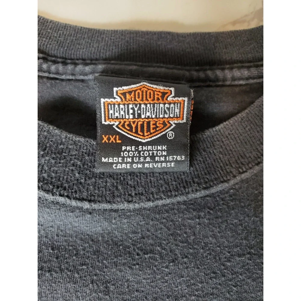 Harley-Davidson Men's 2XL Racing Flame T-Shirt Black Made USA Vintage 90s Tee